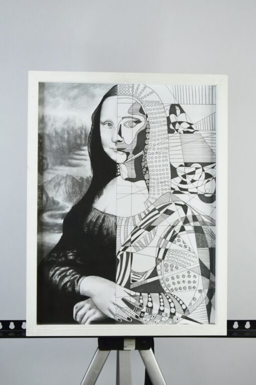 Abstract drawing of the Mona Lisa