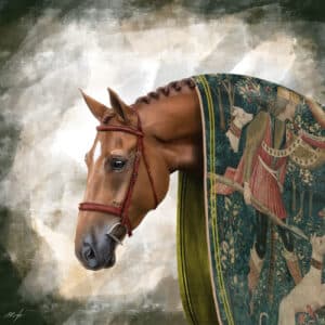 Horse in a blanket green